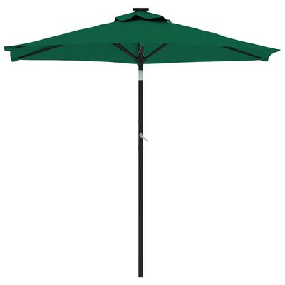 vidaXL Parasol met stalen paal 225x225x212 cm groen