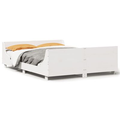 vidaXL Bedframe zonder matras massief grenenhout wit 120x200 cm