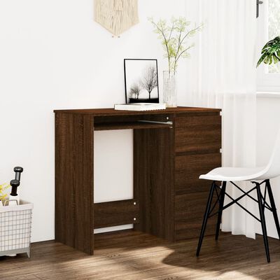 vidaXL Bureau 90x45x76 cm bewerkt hout bruin eikenkleur