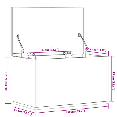 vidaXL Opbergbox 60x35x35 cm bewerkt hout zwart