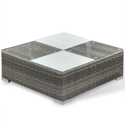 vidaXL 6-delige Loungeset met kussens poly rattan grijs