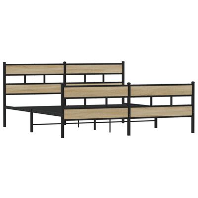 vidaXL Bedframe zonder matras metaal sonoma eikenkleurig 183x213 cm