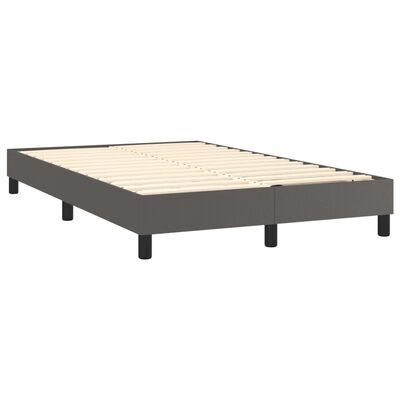 vidaXL Boxspring met matras kunstleer grijs 120x200 cm