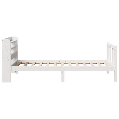 vidaXL Bedframe zonder matras massief grenenhout wit 90x200 cm