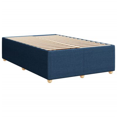 vidaXL Boxspring met matras stof blauw 120x200 cm