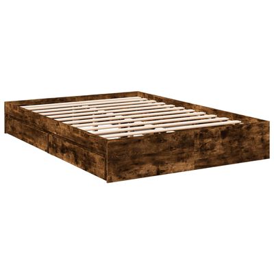 vidaXL Bedframe met lades bewerkt hout gerookt eikenkleurig 140x200 cm