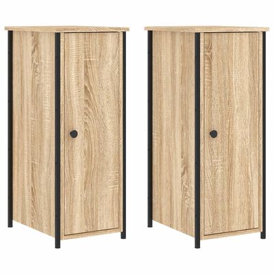 vidaXL Nachtkastjes 2 st 32x42x80 cm bewerkt hout sonoma eikenkleurig