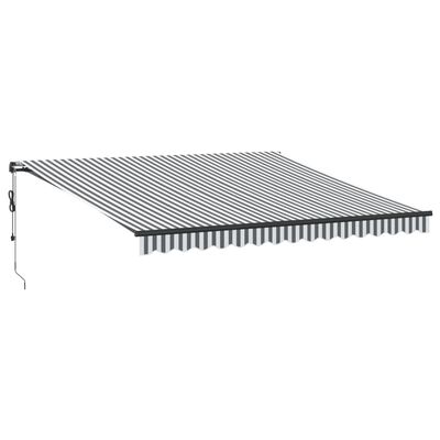 vidaXL Luifel automatisch uittrekbaar 400x300 cm antracietkleur en wit