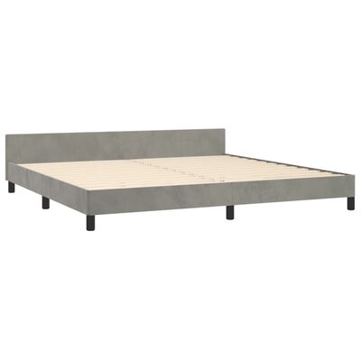 vidaXL Bedframe met hoofdeinde fluweel lichtgrijs 200x200 cm