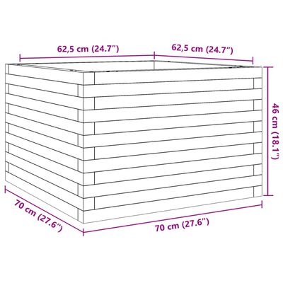 vidaXL Plantenbak 70x70x46 cm geïmpregneerd grenenhout