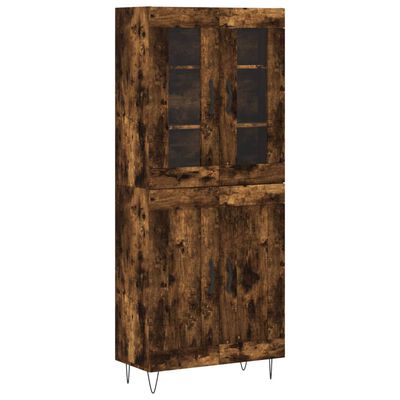 vidaXL Hoge kast 69,5x34x180 cm bewerkt hout gerookt eikenkleurig