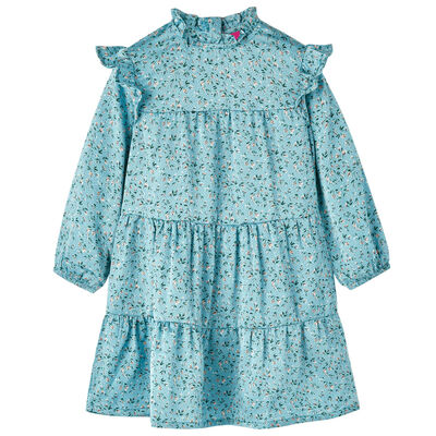 Kinderjurk met lange mouwen 92 blauw