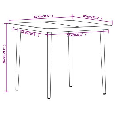 vidaXL 5-delige Tuinset zwart