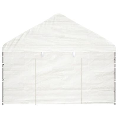 vidaXL Prieel met dak 8,92x4,08x3,22 m polyetheen wit