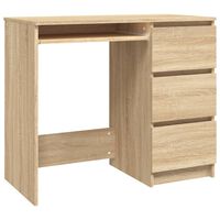 vidaXL Bureau 90x45x76 cm bewerkt hout sonoma eikenkleurig