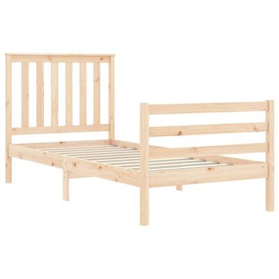 vidaXL Bedframe met hoofdbord massief hout