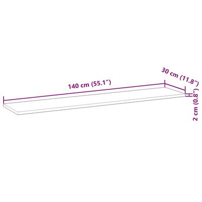 vidaXL Wandschap zwevend olieafwerking 140x30x2 cm massief acaciahout