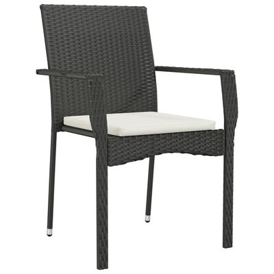 vidaXL 9-delige Tuinset poly rattan zwart