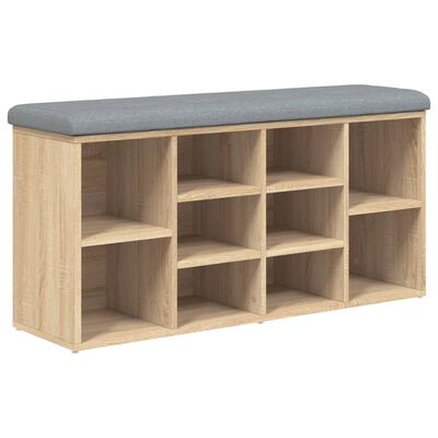 vidaXL Schoenenbank 102x32x50 cm bewerkt hout sonoma eikenkleurig