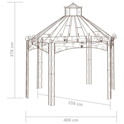 vidaXL Tuinpaviljoen 400x258x378 cm ijzer antiekbruin