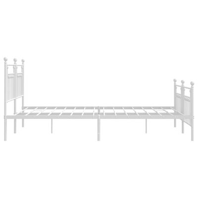 vidaXL Bedframe met hoofd- en voeteneinde metaal wit 160x200 cm