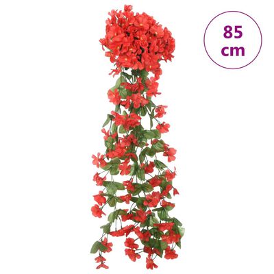 vidaXL Kerstslingers met bloemen 3 st 85 cm rood