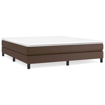 vidaXL Boxspring met matras kunstleer bruin 180x200 cm