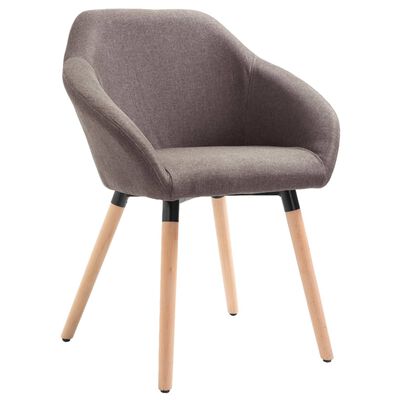 vidaXL Eetkamerstoelen 4 st draaibaar stof taupe