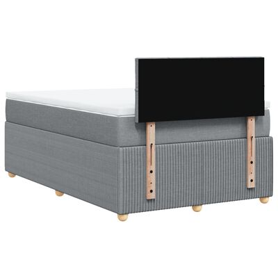 vidaXL Boxspring met matras stof lichtgrijs 120x190 cm