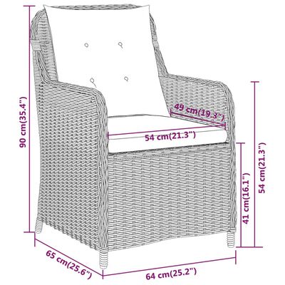 vidaXL 5-delige Tuinset zwart