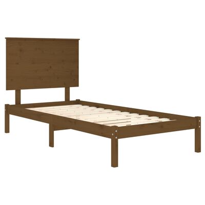 vidaXL Bedframe massief hout honingbruin 75x190 cm