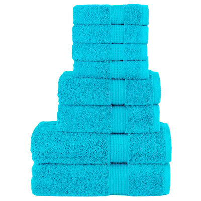 vidaXL 8-delige Handdoekenset SOLUND 600 g/m² turquoise