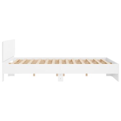 vidaXL Bedframe met hoofdeinde wit 160x200 cm