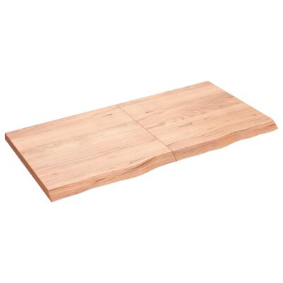 vidaXL Wastafelblad 120x60x(2-4) cm behandeld massief hout lichtbruin