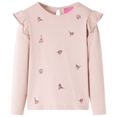 Kindershirt met lange mouwen 104 roze