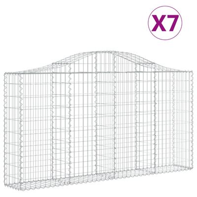 vidaXL Schanskorven 7 st gewelfd 200x30x100/120 cm ijzer