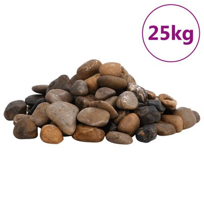 vidaXL Kiezelstenen gepolijst 2-5 cm 25 kg meerkleurig