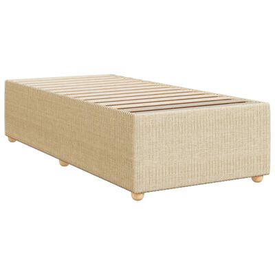 vidaXL Boxspring met matras stof crèmekleurig 100x200 cm