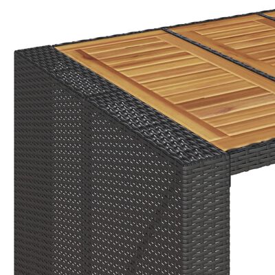 vidaXL Tuinbartafel acaciahouten blad 105x80x110 cm poly rattan zwart