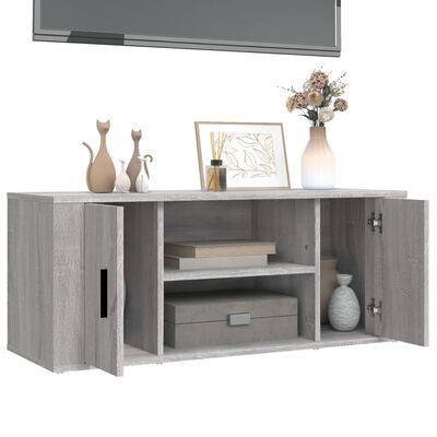 vidaXL Tv-meubel 100x35x40 cm bewerkt hout grijs sonoma eikenkleurig