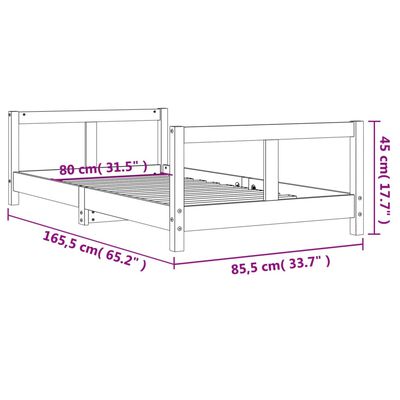 vidaXL Kinderbedframe 80x160 cm massief grenenhout zwart