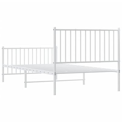 vidaXL Bedframe met hoofd- en voeteneinde metaal wit 100x200 cm