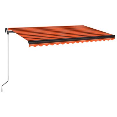 vidaXL Luifel handmatig uittrekbaar 450x350 cm oranje en bruin