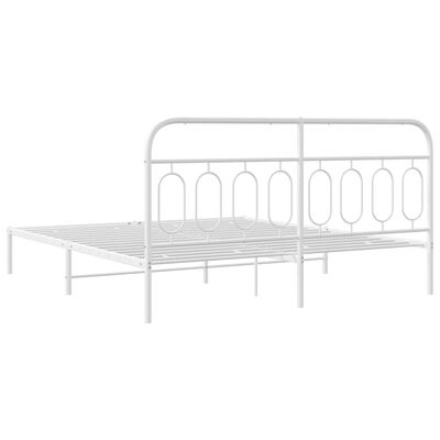 vidaXL Bedframe met hoofdbord metaal wit 183x213 cm