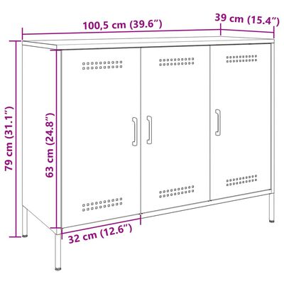 vidaXL Dressoir 100,5x39x79 cm staal olijfgroen