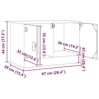 vidaXL Tv-meubel 67x39x44 cm staal olijfgroen