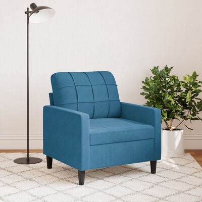 vidaXL Fauteuil 60 cm fluweel blauw