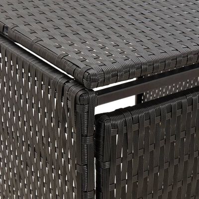 vidaXL Containerberging enkel 70x80x117 cm poly rattan zwart