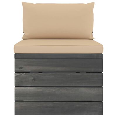 vidaXL 2-delige Loungeset met kussens pallet massief grenenhout