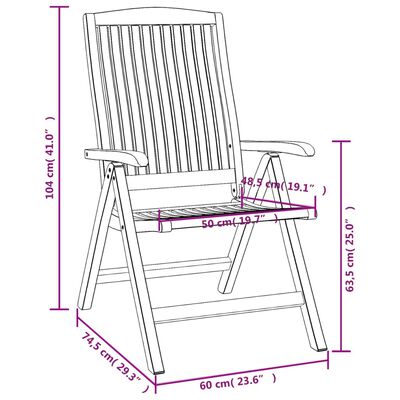 vidaXL Tuinstoelen 6 st verstelbaar massief teakhout